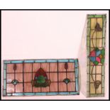 Two Edwardian leaded stained glass windo