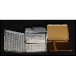 A Ronson cigarette case and lighter combo along with a ladies compact cigarette case combo.
