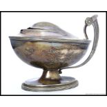 A vintage silver plated hand held oil burner / lamp,