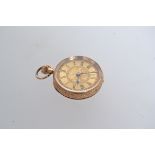 An early 20th century 14ct gold pocket - fob watch by Guivre.