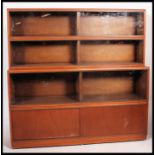 RETRO 'SIMPLEX' LIGHT MAHOGANY SECTIONAL BOOKCASE in the Globe Wernick style,