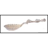 A late 19th century  Scottish silver hallmarked thistle spoon,