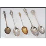 A collection of five silver hallmarked spoons - Thomas Bradbury & Sons,