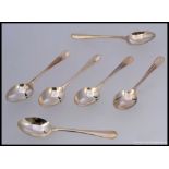 A set of 6 silver hallmarked spoons having hallmarks for Francis Howard Ltd, Sheffield 1975.