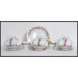 A  mid century 30 piece bone china floral tea service by Colclough consisting of nine trio's,