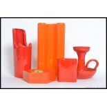 A collection of retro ceramics - all in wacky colours, and unusual shapes.