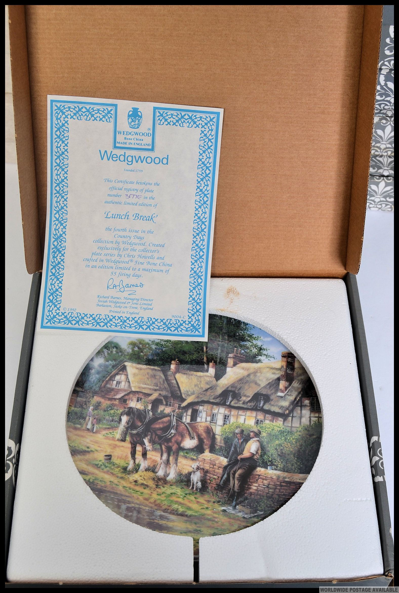 A collection of 14x Wedgwood and Bradford Exchange collectable plates - all of traditional ' - Image 2 of 2