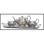 An Edwardian James Dixon & Son silver plated part tea service marked to base ' JD&S ,