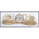 A set of six trios in the Crinoline pattern by New Hall potteries Hanley,