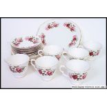 A Staffordshire chintz pattern part tea service by Queen Anne.