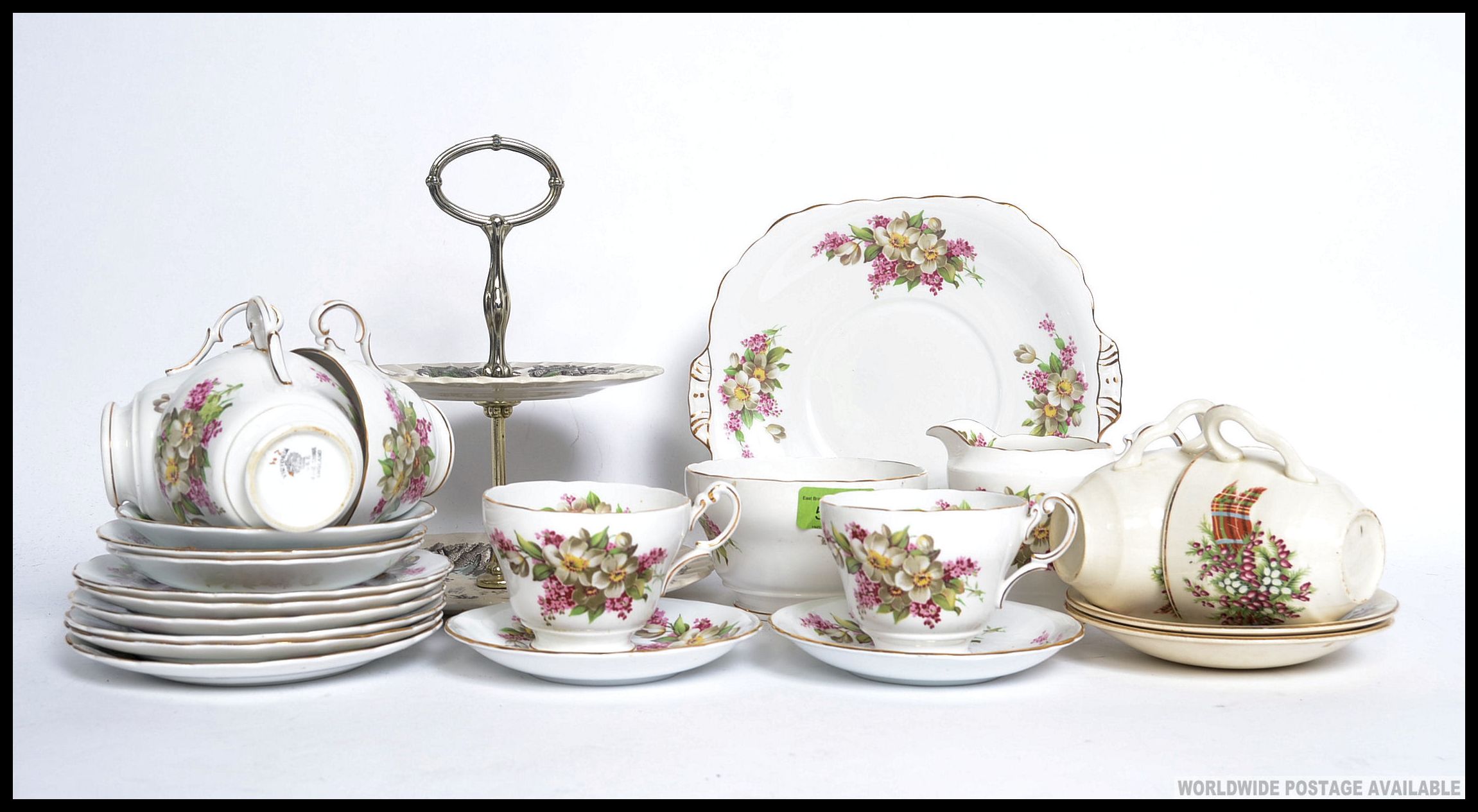 A vintage Chintz pattern Staffordshire tea service comprising cups, saucers plates etc.