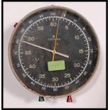 A vintage industrial mid 20th century factory wall hanging stop clock by Junghans,