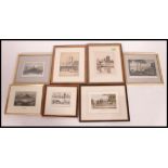 A collection of 7x antique line engraving prints (some hand coloured) Mostly Bristol / surrounding