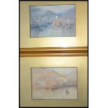 Herbert E. Butler (British, 1861-1931), two watercolour paintings of harbour scenes.
