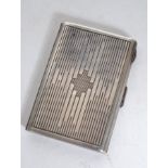 A silver ( tests ) continental cigarette case of rectangular form with unusual design with push