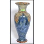 A large and impressive Royal Doulton Lambeth drip glaze stoneware vase.