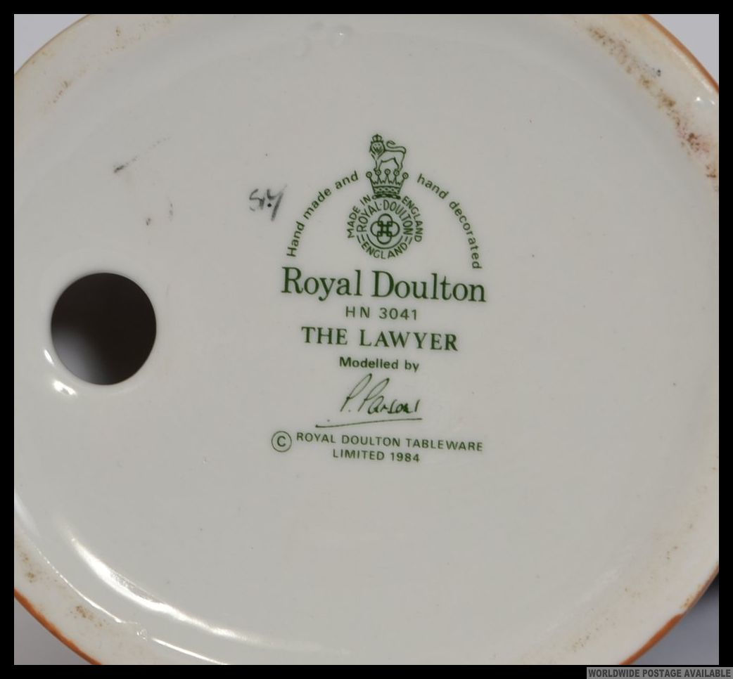 A Royal Doulton figurine entitled '  The Lawyer ' Model No HN3041 being stamped to the base and - Image 5 of 5