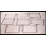 A fabulous set of 8 chrome 1970's carriage luggage racks.