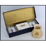 A fabulous boxed unused Royal Crown Staffordshire dressing table set in box together with a Royal