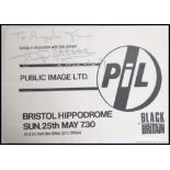 Public Image Limited / Sex Pistols - A signed Public Image Limited promo flyer for the Bristol