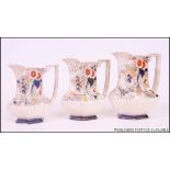 A collection of  ceramic  jugs to include Victorian graduating Imari pattern jugs x 3 along with 6