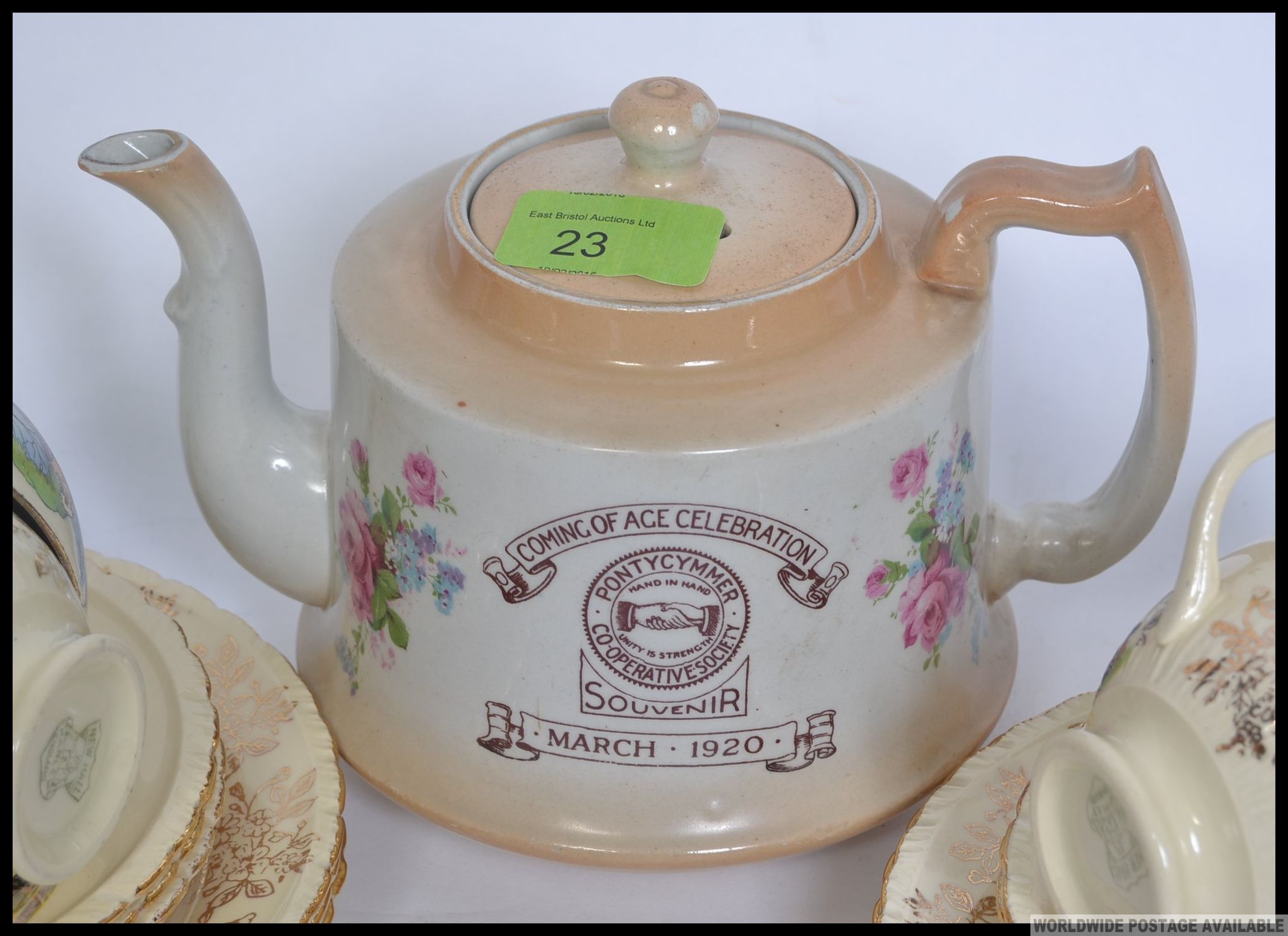 A set of six trios in the Crinoline pattern by New Hall potteries Hanley, - Image 3 of 4