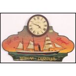 A reproduction Victorian advertising clock relating to shipping,