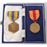A Vintage US Army Medal ( Vietnam   ? )  For Military Merit with Ribbon together with a United