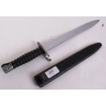 A Swiss military bayonet, 20th century. Marked 54530 to blade. Within the hard plastic sheath case.