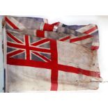FLAGS; A collection of c1920's / First World War era flags, each mounted on poles for hanging.