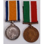 MEDAL PAIR: An original pair of First World War WWI medals, awarded to JW Sharp.