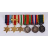 MINIATURE MEDAL GROUP; A WWII Second World War military miniature medal group,