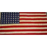 A LARGE 20th century machine stitched capital ship style American 48 star flag - United States of