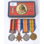 FIRST WORLD WAR MEDAL GROUP: A group of WWI medals, belonging to No. 14779, Small.