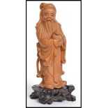 A 19th century Chinese boxwood carving o