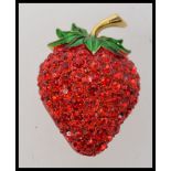 Large vintage strawberry brooch with vib