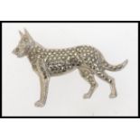 A 1950#s marcasite dog Alsatian brooch M