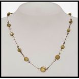 A 1930s Czech  rolled gold necklace with