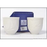 2 Lladro collectors editions white porcelain cups,