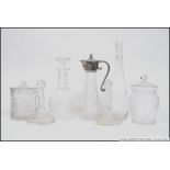 A collection of cut glass and crystal to include decanters,