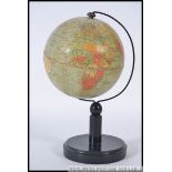 An English 6 inch terrestrial table globe on wooden stand, Philips, London, 1930`s,
