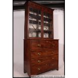 A 19th century Georgian mahogany secretaire / bureau bookcase cabinet.