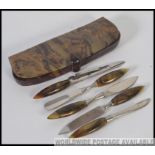 A tortoiseshell cased manicure set to include a complete manicure set W10cm