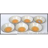 A collection of six Midwinter dessert bowls in the Stonehenge pattern,