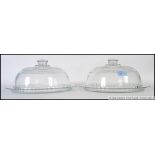 2 fabulous large 20th century cut glass cloches / cloche.