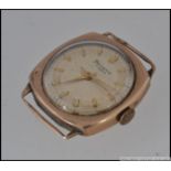 A vintage 9ct gold 17 jewel Helvetia watch marked 375. Weight 16g.