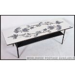 A retro 1970's melamine topped coffee table,