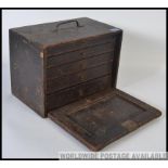 Solid wood compact specimen / tool box. Contains many tools and gauges etc.