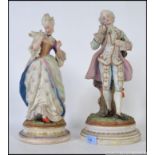 2 large 19th century continental bisque figurines,