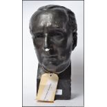 An early 20th century ebonised plaster bust on plinth of Australian Prime Minister ( 1923 - 1929 )